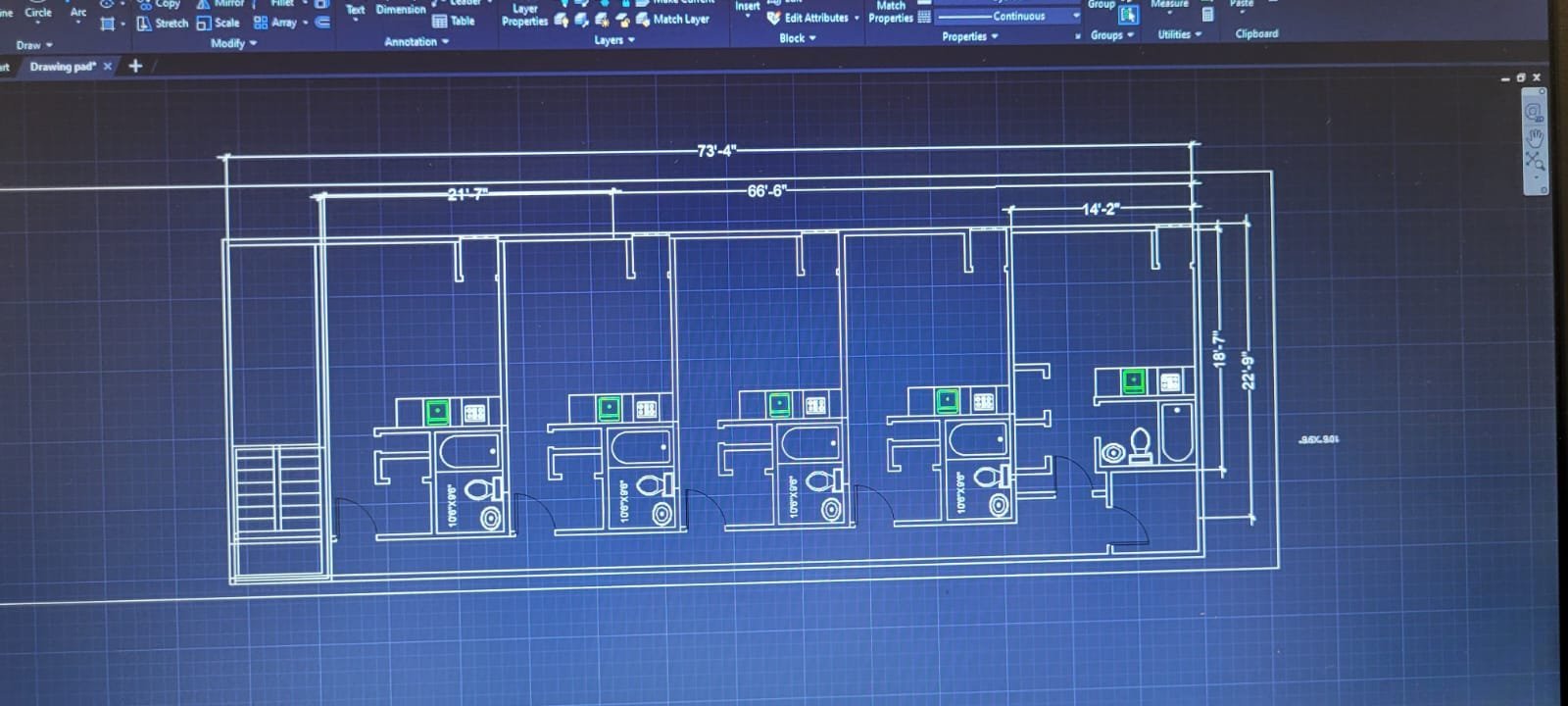Survey blue print of a new building